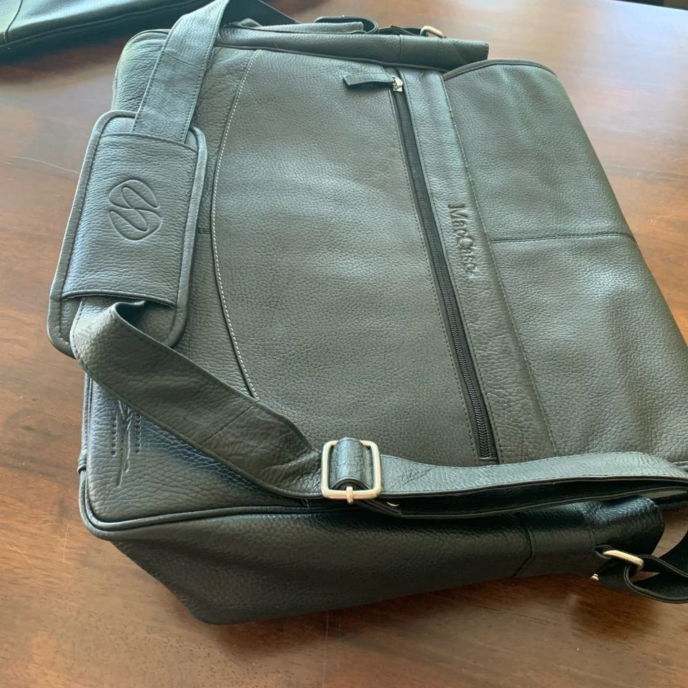 Premium Leather 14 MacBook Pro Messenger Bag w/Sleeve by Michael Santoro Design